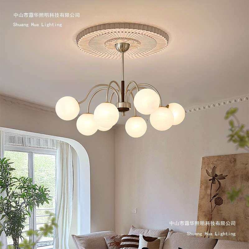 客厅吊灯法式中古风2025新款胡桃木色大厅主灯复古美式主卧室灯具,淘宝优惠券,粉丝福利购,淘宝优惠卷