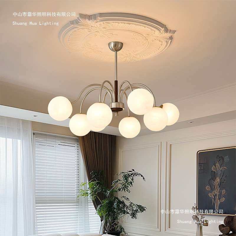 客厅吊灯法式中古风2025新款胡桃木色大厅主灯复古美式主卧室灯具,淘宝优惠券,粉丝福利购,淘宝优惠卷