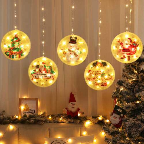 跨境热销圣诞节装饰彩灯串Christmas Ornament房间布置LED星星灯 - 图0