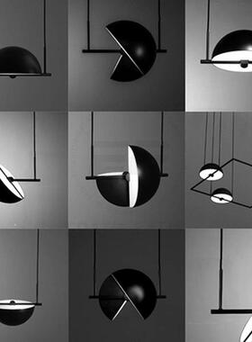 跨境餐饮前台旋转吊灯设计师北欧餐厅吧台书房一字灯LED吊灯