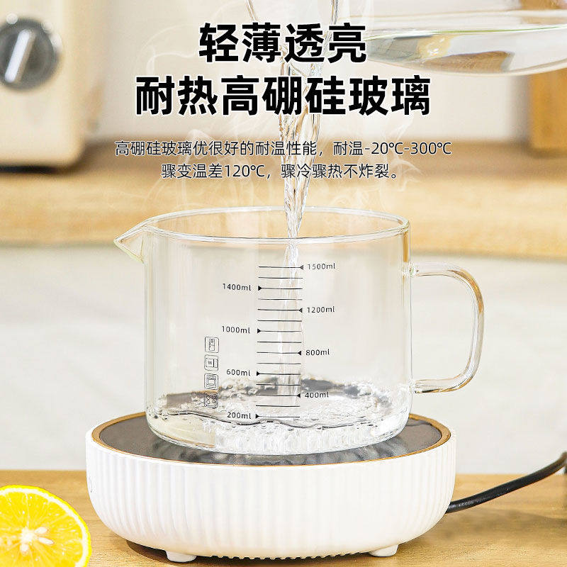 早餐牛奶泡面碗刻度把手食用级玻璃大容量明火烧微波炉加热耐高温,淘宝优惠券,粉丝福利购,淘宝优惠卷