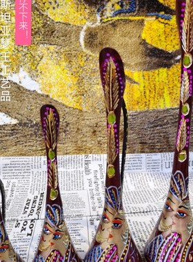 巴基斯坦工艺f品铜器铜雕一枝花花瓶家居异域装饰品博古架书房摆