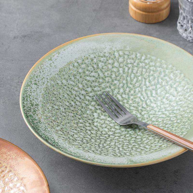 日式感窑变釉斗笠盘高颜值陶瓷盘家用沙拉盘意面盘西餐盘菜盘,淘宝优惠券,粉丝福利购,淘宝优惠卷