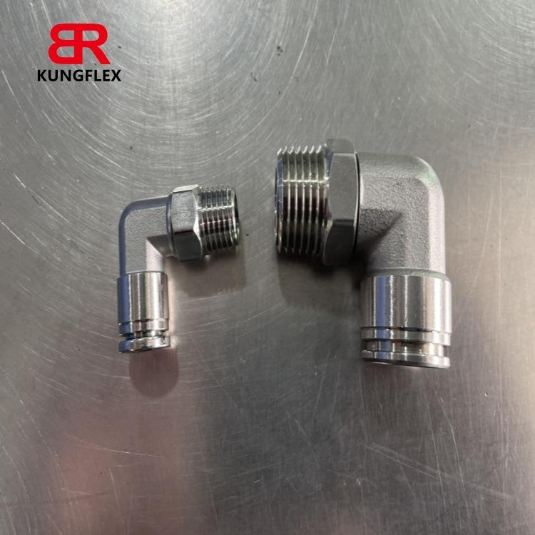 304不锈钢接头PL8-02气管接头PL10-03快插气动外丝PL12-04 6-01M5 - 图0