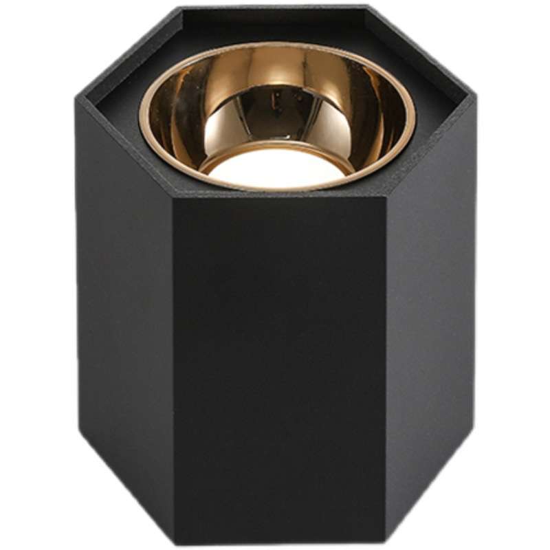 LED hexagonal surface-mounted downlight cob spotlight hotel villa hole-free 7 watts 12 watt ceiling surface-mounted spotlights