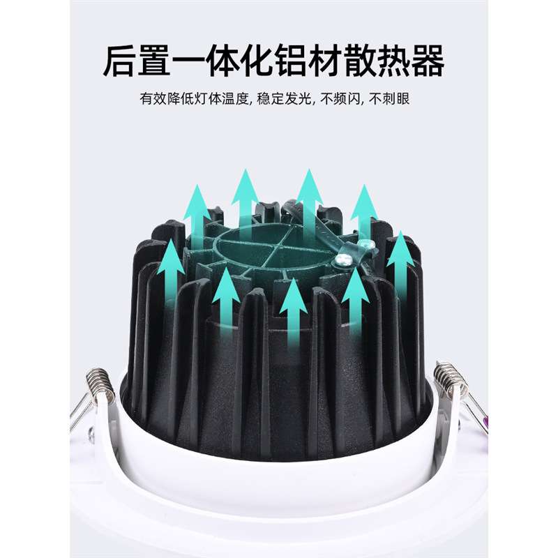 COB anti-glare recessed spotlight shop commercial led ceiling light adjustable angle hole light spotlight wall washer downlight