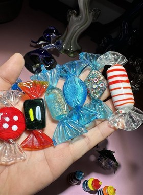 老琉璃鱼摆件玻璃工艺品家居装饰品创意礼品客Q厅酒柜电视柜小摆