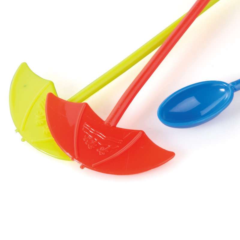 源厂新款创意塑料咖啡棒 KTV调酒塑料果汁棒 伞型带勺搅拌棒 - 图3