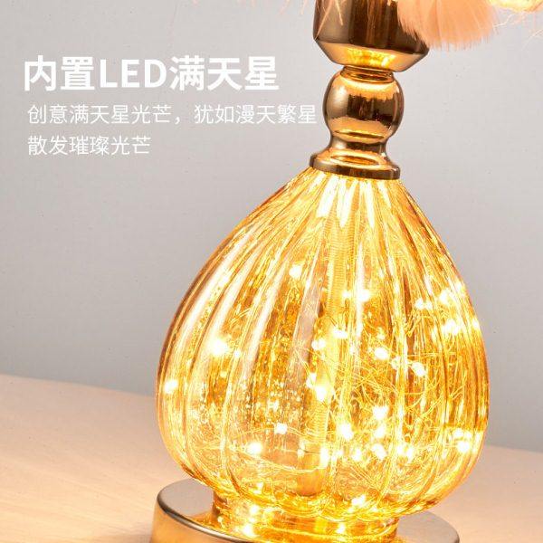 北欧创意简约羽毛球台灯现代艺术卧室床头温馨网红少女粉色装饰灯,淘宝优惠券,粉丝福利购,淘宝优惠卷