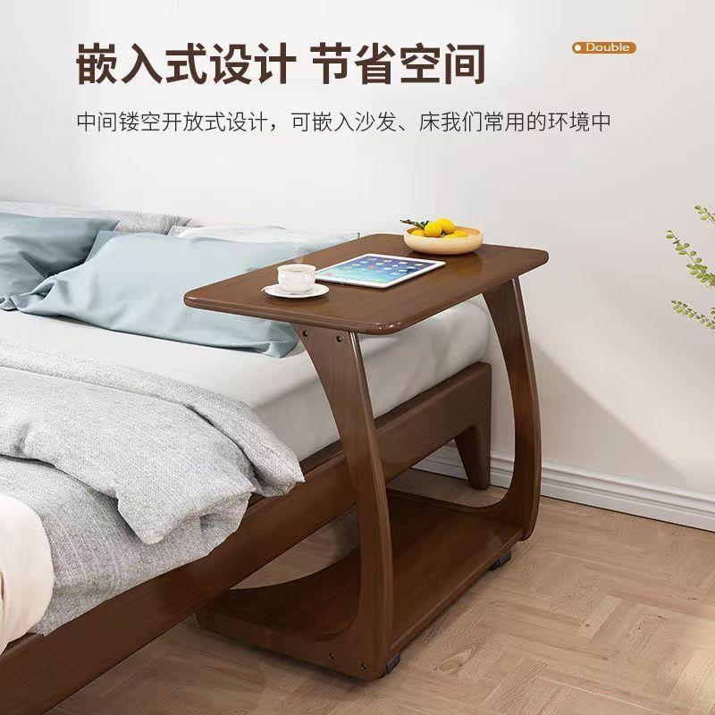 移动小茶几带轮客厅沙发旁边几角几实木床边桌可移动电脑桌小户型 - 图1
