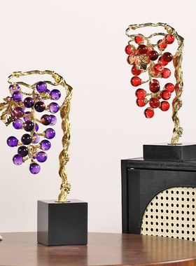 轻奢葡萄发财树摆件高级入户玄关客E厅高档创意招财桌面装饰工艺