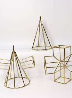 金属锥形几何摆件时尚款轻奢现代简约客厅样板房设计师款软装
