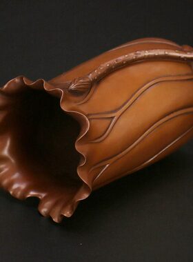 魂荷叶教师节礼物笔筒匠泽紫荷塘月色纯铜文房四宝工艺铜装饰笔筒