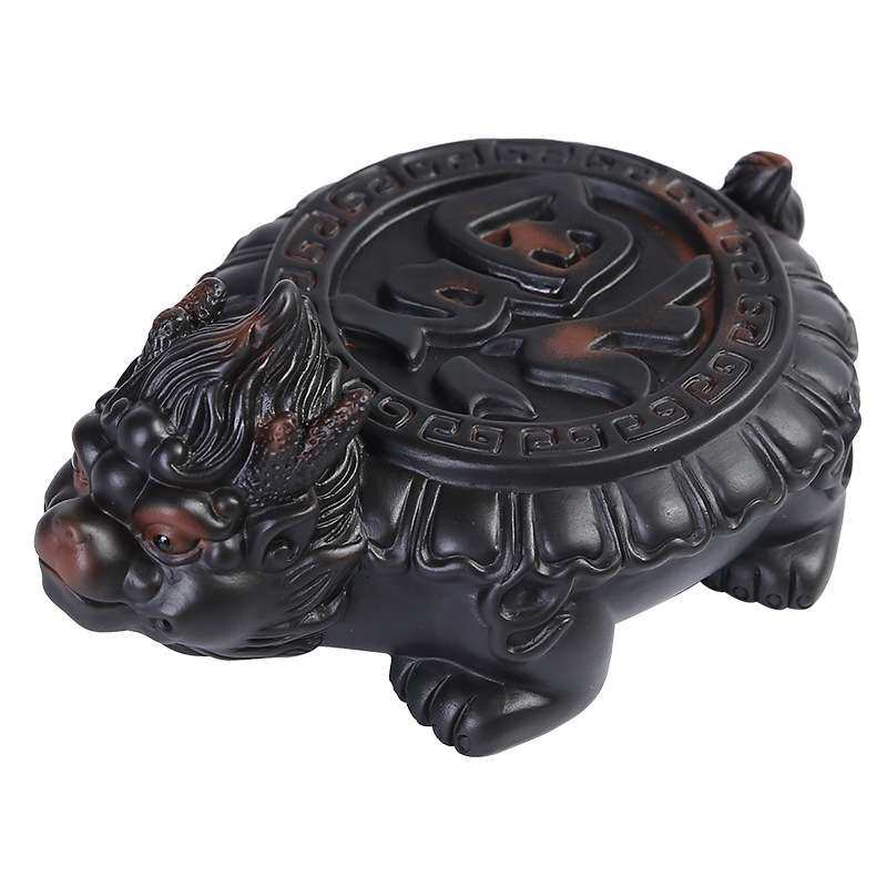 小8.5cm全黑朱泥紫砂貔貅泡茶壶承底托底座描金花盆底座家用客厅,淘宝优惠券,粉丝福利购,淘宝优惠卷