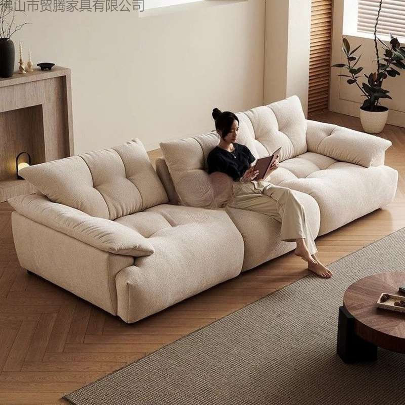 Flower bud sofa living room sofa down cloud chenille fabric sweet persimmon lily sofa