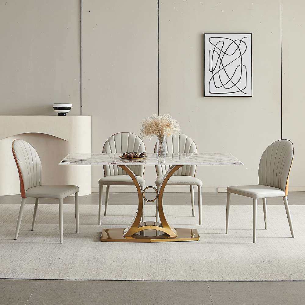 意式轻奢岩板餐桌椅组合小户型家用现代简约高端大理石长方形饭桌,淘宝优惠券,粉丝福利购,淘宝优惠卷