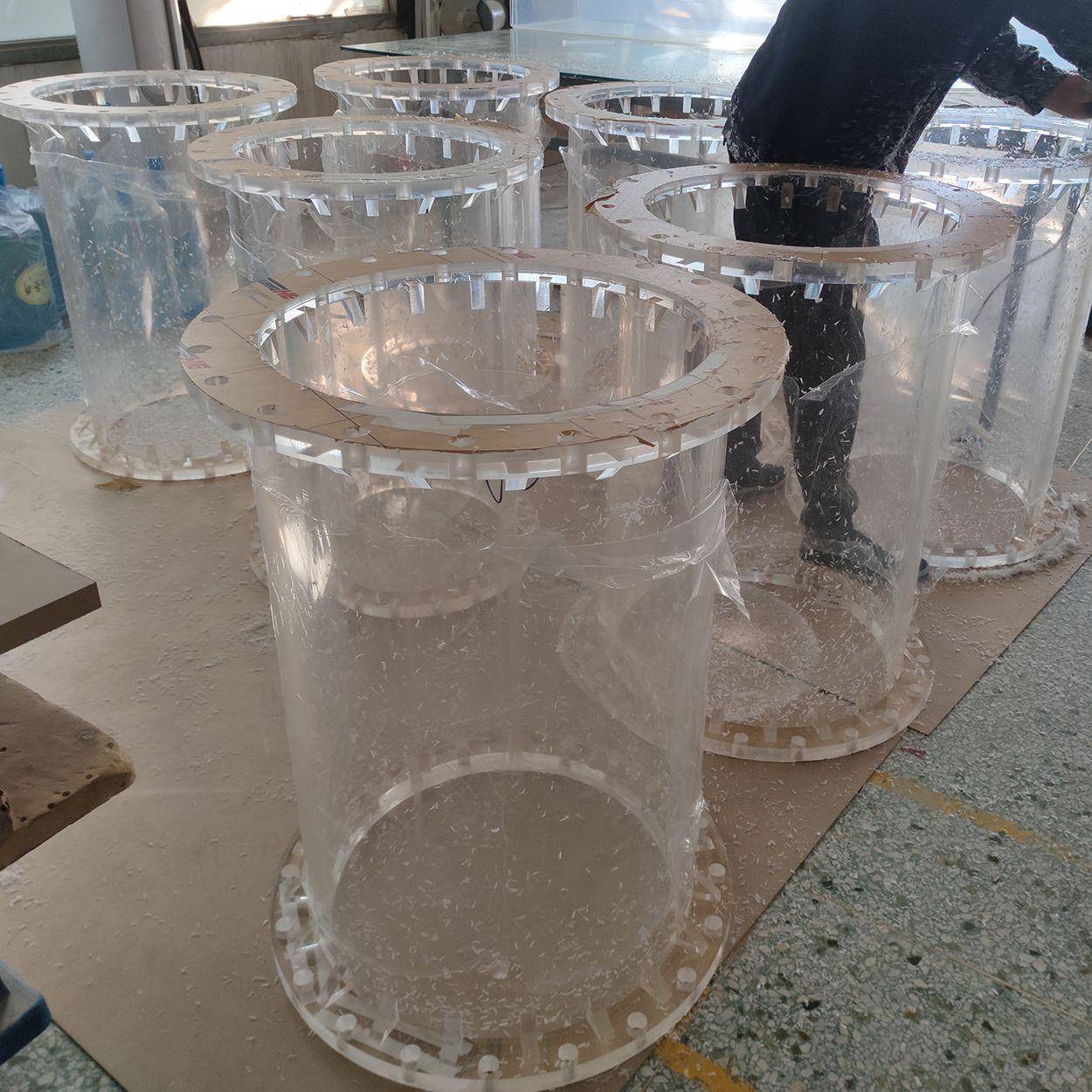 透明亚克力实验仪器法兰锥形桶水箱精密有机玻璃试验道具观察箱 - 图0