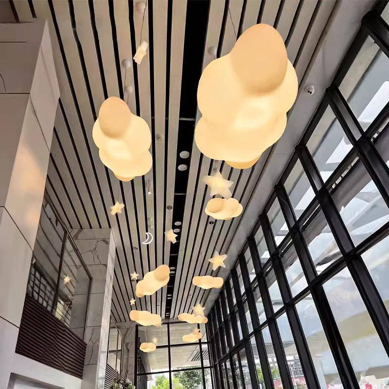 Minimalist Cream Wind Duo Lamp Restaurant Chandelier 2025 Popular Ceiling Lamp Internet Celebrity Shopping Mall Beautiful Decorative Lamp