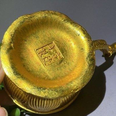 手工仿古纯铜鎏金手把熏香炉香道香炉功夫茶玩摆件荷花熏香炉家居,淘宝优惠券,粉丝福利购,淘宝优惠卷