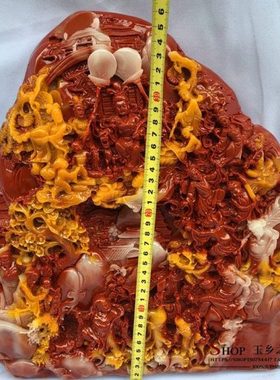 仿古寿山石蟠桃盛宴摆件家居客厅电视柜酒柜办公室工艺品礼品摆设