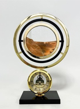 地球仪时钟流沙画摆件高级感办公室客厅酒柜电视柜沙漏Y软装饰摆