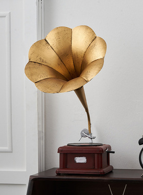 复古怀旧留声机摆件客厅电视v柜酒柜工艺品欧式咖啡厅酒吧装饰摆