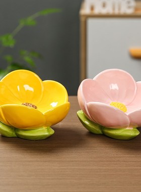 家居入户进门玄关摆件钥匙收纳盘客厅茶几桌面花朵收.纳盒整理盒