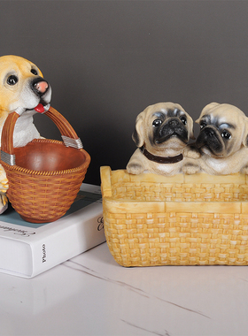 玄关放钥匙的摆i件欧式客厅装饰可爱狗萌宠创意鞋柜门口树脂收纳
