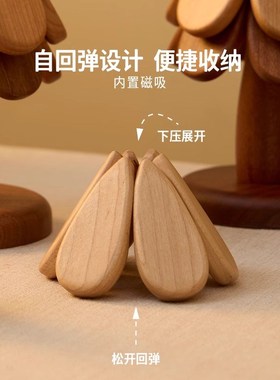耶诞树隔热垫餐桌高级感摆件创z意一棵树实木防烫锅垫折叠杯垫碗