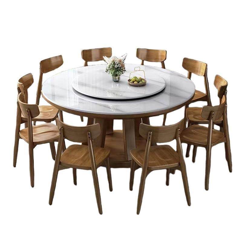 实木岩板餐桌椅组合现代简约圆形饭桌子家用小户型轻奢10人大圆桌,淘宝优惠券,粉丝福利购,淘宝优惠卷