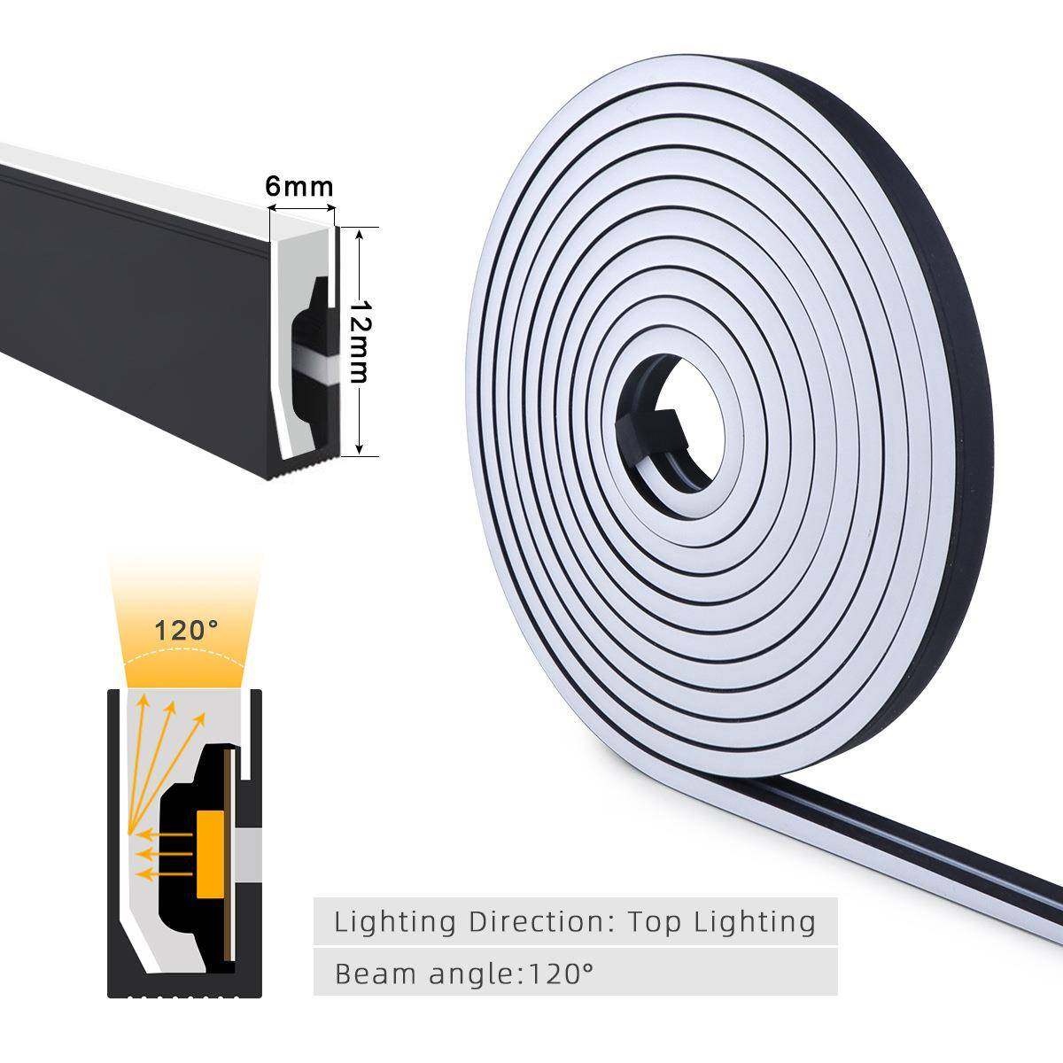 24V黑胶套管LED灯带触摸开关可调光单色柔性霓虹灯带装饰软灯条,淘宝优惠券,粉丝福利购,淘宝优惠卷