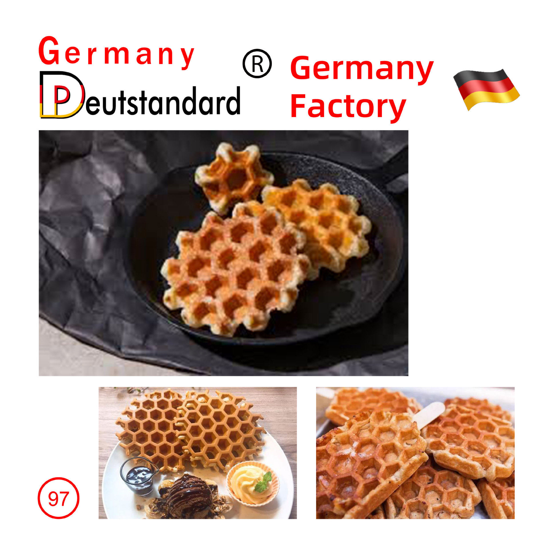Commercial honeycomb waffle machine, quick bread waffle equipment, office dessert electric baking pan, honeycomb lattice waffle machine