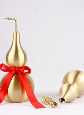 开口铜葫芦挂件普澜家居客厅摆设商务礼品铜葫芦摆件家居办公桌铜