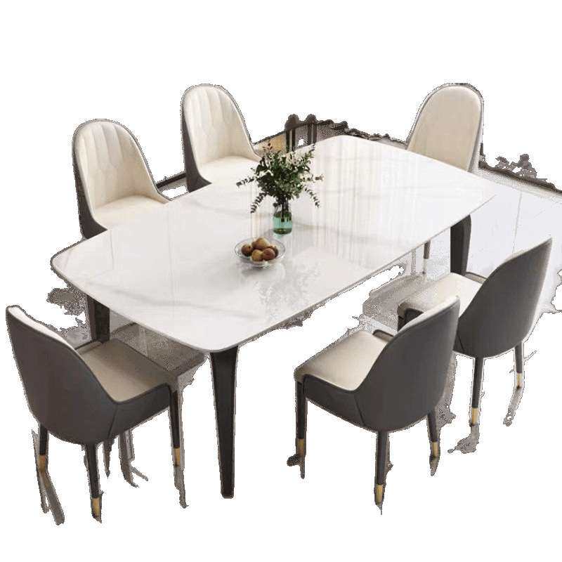 岩板餐桌椅组合意式轻奢饭桌桌子家用现代简约小户型长方形西餐桌,淘宝优惠券,粉丝福利购,淘宝优惠卷