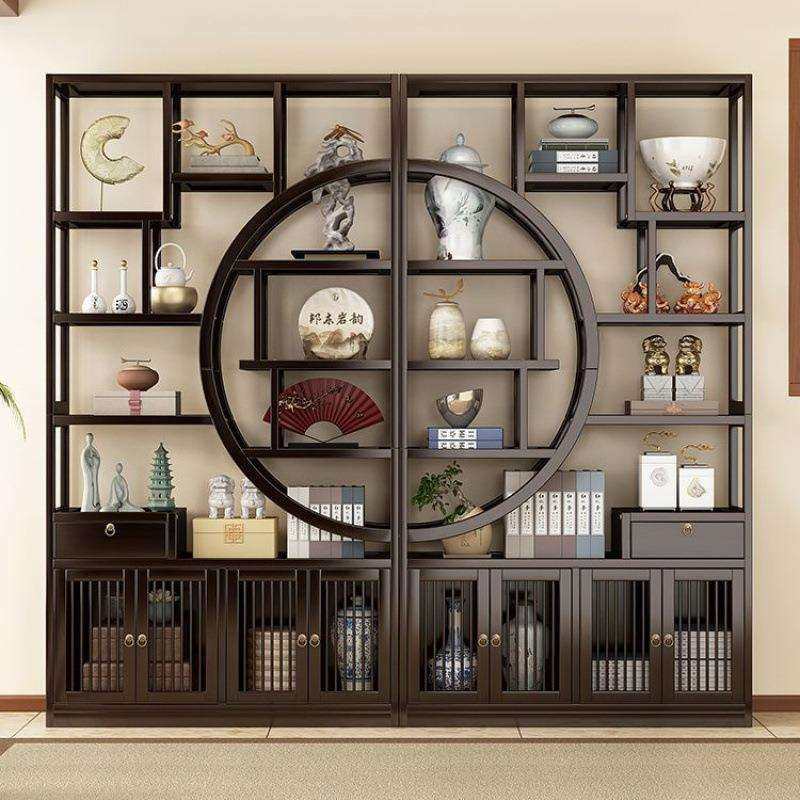 新中式博古架实木客厅茶色办公室置物多宝阁酒水柜商用多宝阁,淘宝优惠券,粉丝福利购,淘宝优惠卷
