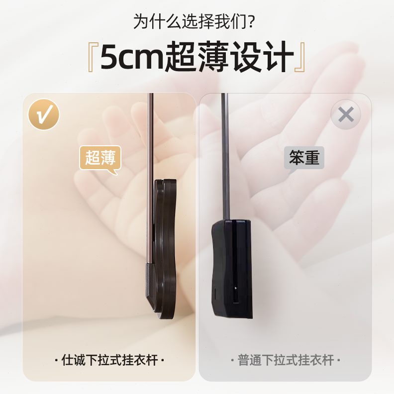 衣橱拉杆五金配件衣帽间挂衣杆挂衣架衣柜衣伸缩拉缓冲升降下式通 - 图3