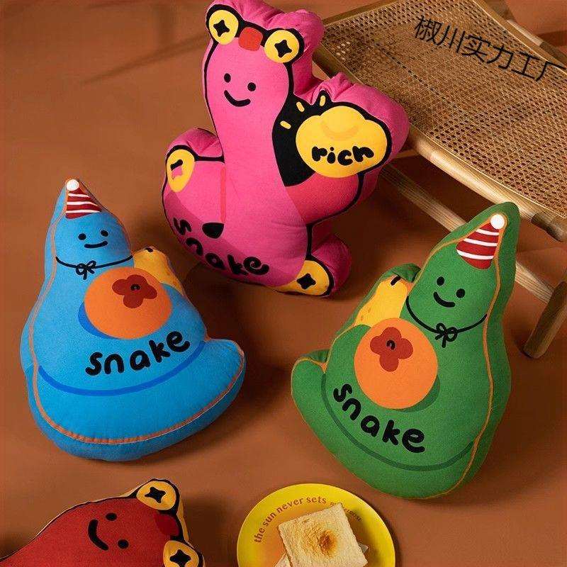 Drawing Snake to Add Blessings Pillow Year of the Snake Living Room Sofa Bay Window Cushion New Chinese Style