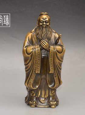 摆件子办公室书孔人圣老师教师节礼物装饰房纯铜雕像夫送工艺品