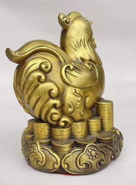 纯铜十二生肖摆件铜鸡客厅工艺品