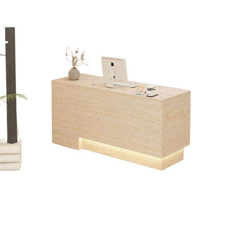 带灯简约现代收银台服装店吧台桌洞石纹柜台美甲店铺小型接待前台,淘宝优惠券,粉丝福利购,淘宝优惠卷