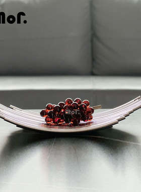 墨非 现代简约金属创意弯曲托盘z 民宿样板间酒店茶几餐桌桌面摆