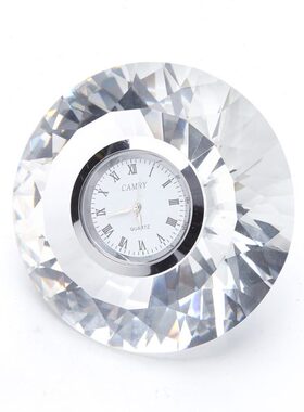 礼品水晶钟表钻石意大利静音造型水晶摆件进口钟座钟时钟家居摆件