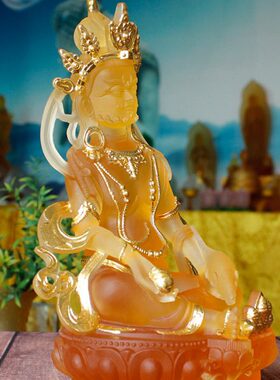 密宗琉璃佛像艺源 佛具客厅摆件藏财神22mm家居饰品传黄