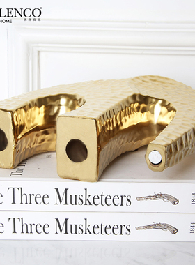 北欧轻奢金色大象招财工艺品陶z瓷摆件一对创意家居客厅高档装饰