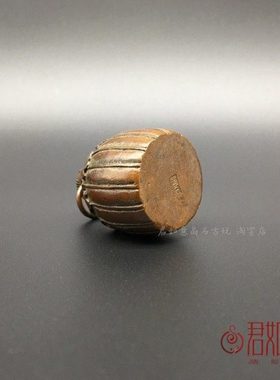 实心铜秤砣摆件 仿古旧藏南瓜铜秤砣挂件压纸铜宠茶宠铜雕件