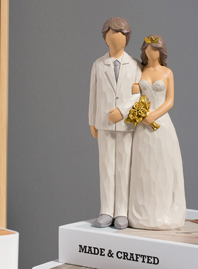 创意幸福人物结婚摆件亲子一家四口床头柜卧室客R厅装饰品生日礼