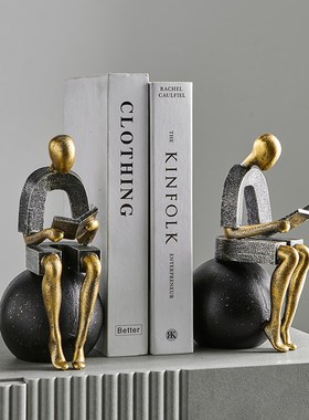 坐式现代抽象人物雕o塑摆件客厅书房酒柜电视柜轻奢艺术软装饰品