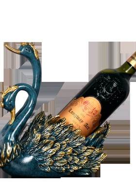 欧式招财天鹅红酒架摆件创意客厅酒柜G别墅工艺装饰品乔迁新年礼