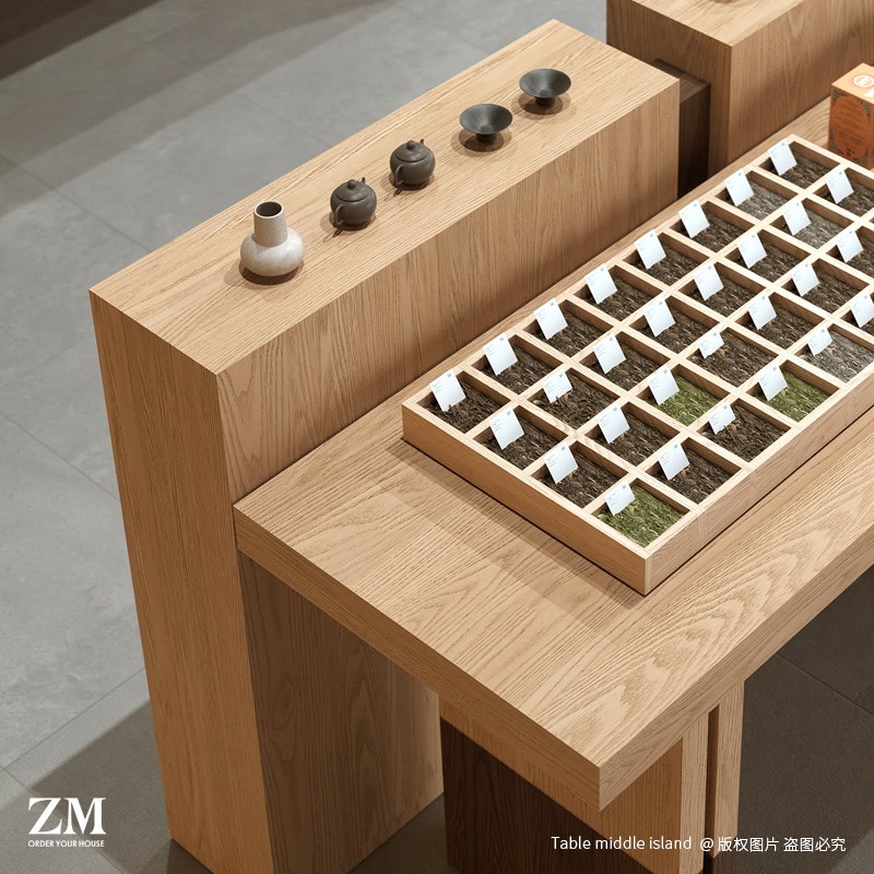 流水台展示桌f文创茶具中岛台陶瓷展览特产商品礼物陈列柜中间摆 - 图2