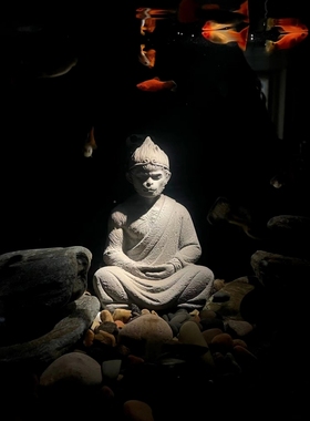 鱼缸造景孙悟空h齐天大圣斗战胜佛摆件微景观装饰沉水小石头禅意